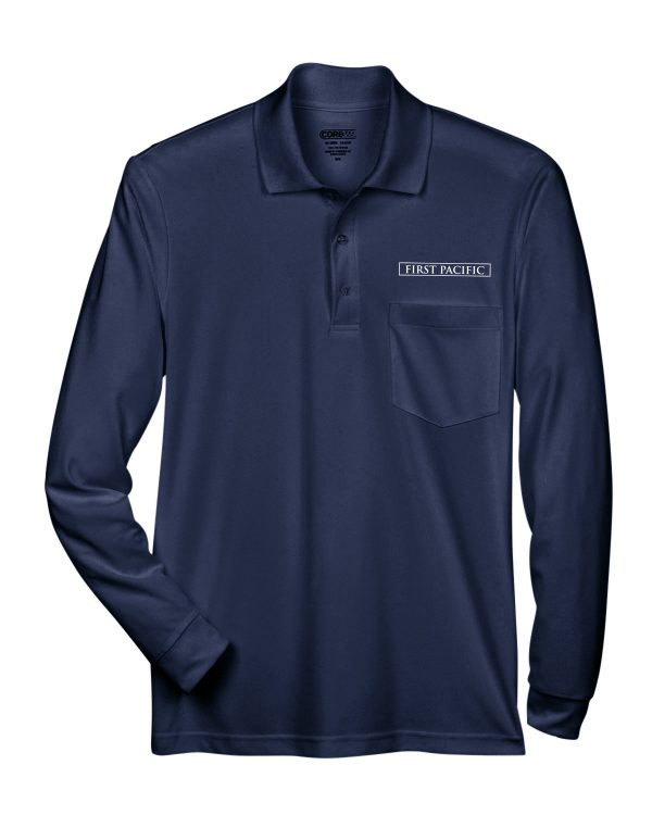 Pinnacle Performance Long Sleeve Pique Polo with Pocket 88192P