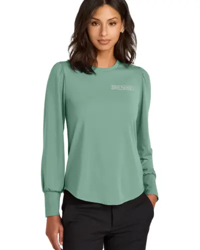 Mercer Mettle Women’s Stretch Jersey Long Sleeve Blouson Top MM1019